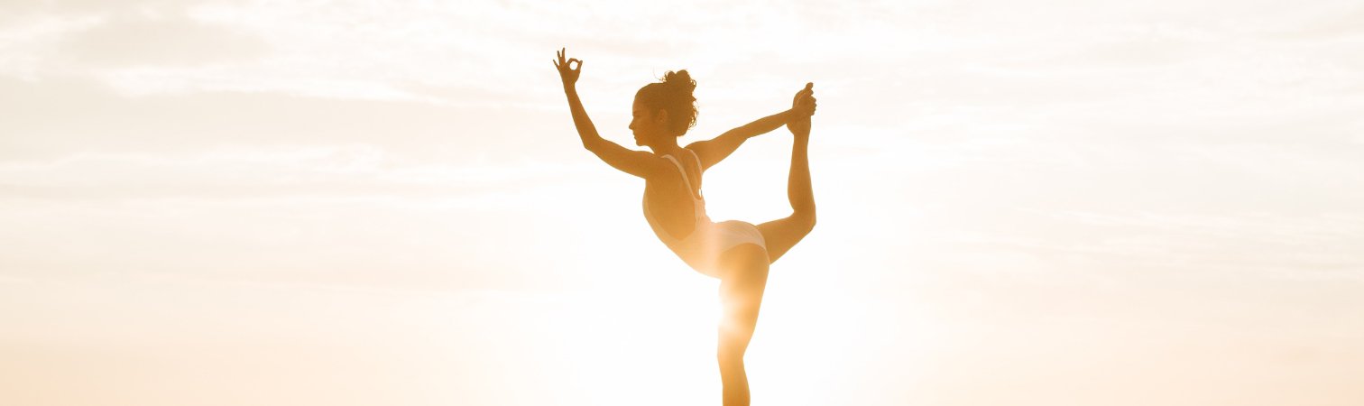 A woman in a yoga pose.